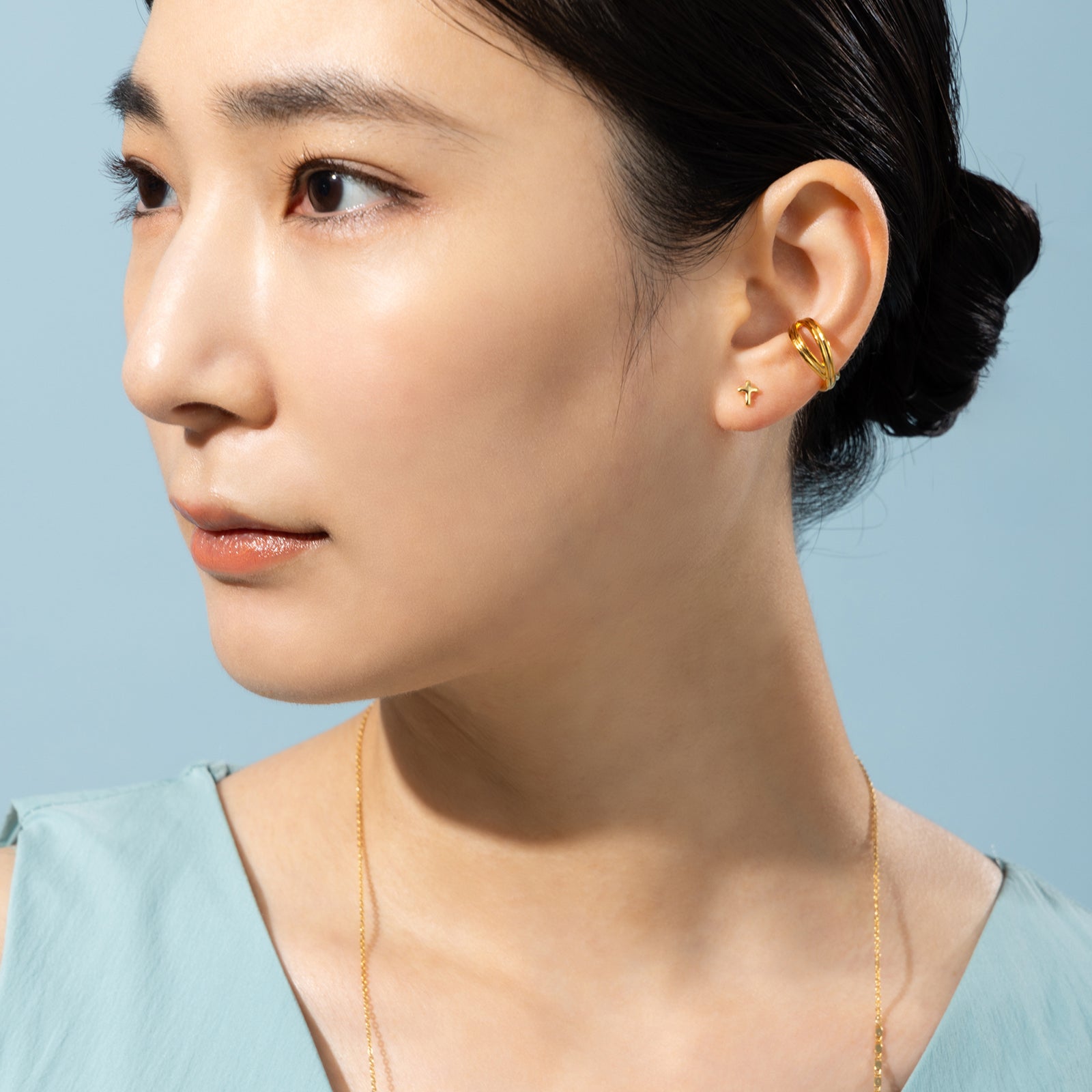 K18post クラフトクロスピアス