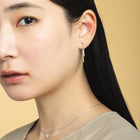 K18post 2wayメタリックバー＆ビジューピアス