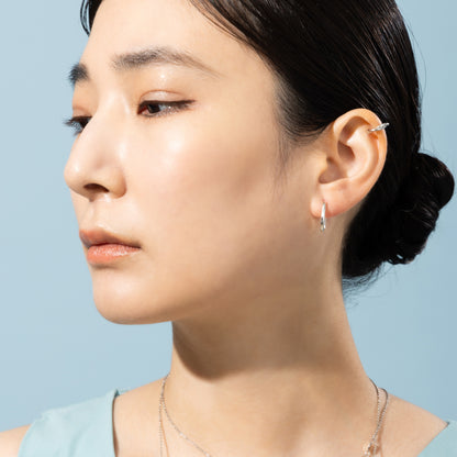 Silver925 オーバルフープピアス