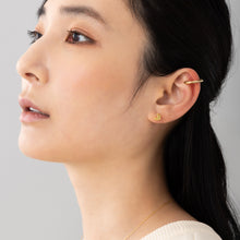 K18post クラフトクレセントピアス