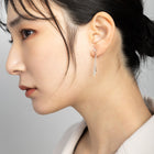 K18post メタルバー&ビジューピアス