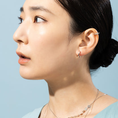Silver925 ヘキサゴンフープピアス