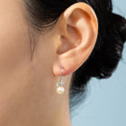 K18post パール＆ビジューハーフラウンドピアス