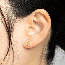 K18post パヴェオープンハートピアス