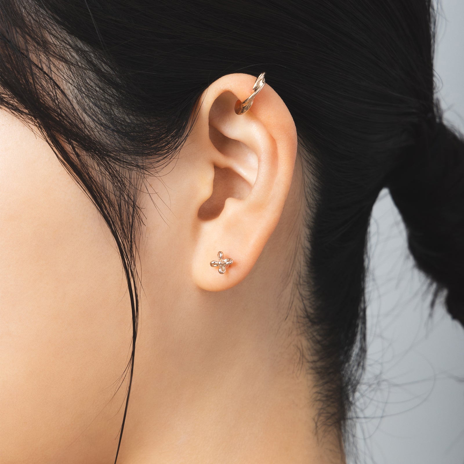 K18post クラフトフラワーピアス