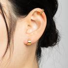 K18post ドロップラウンドフープピアス