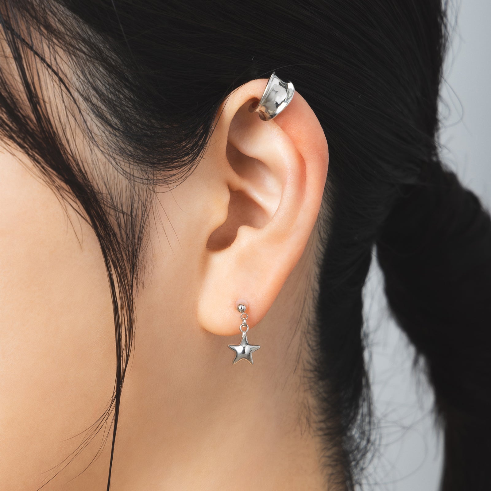 K18post クラフトスターピアス – LOKUMI