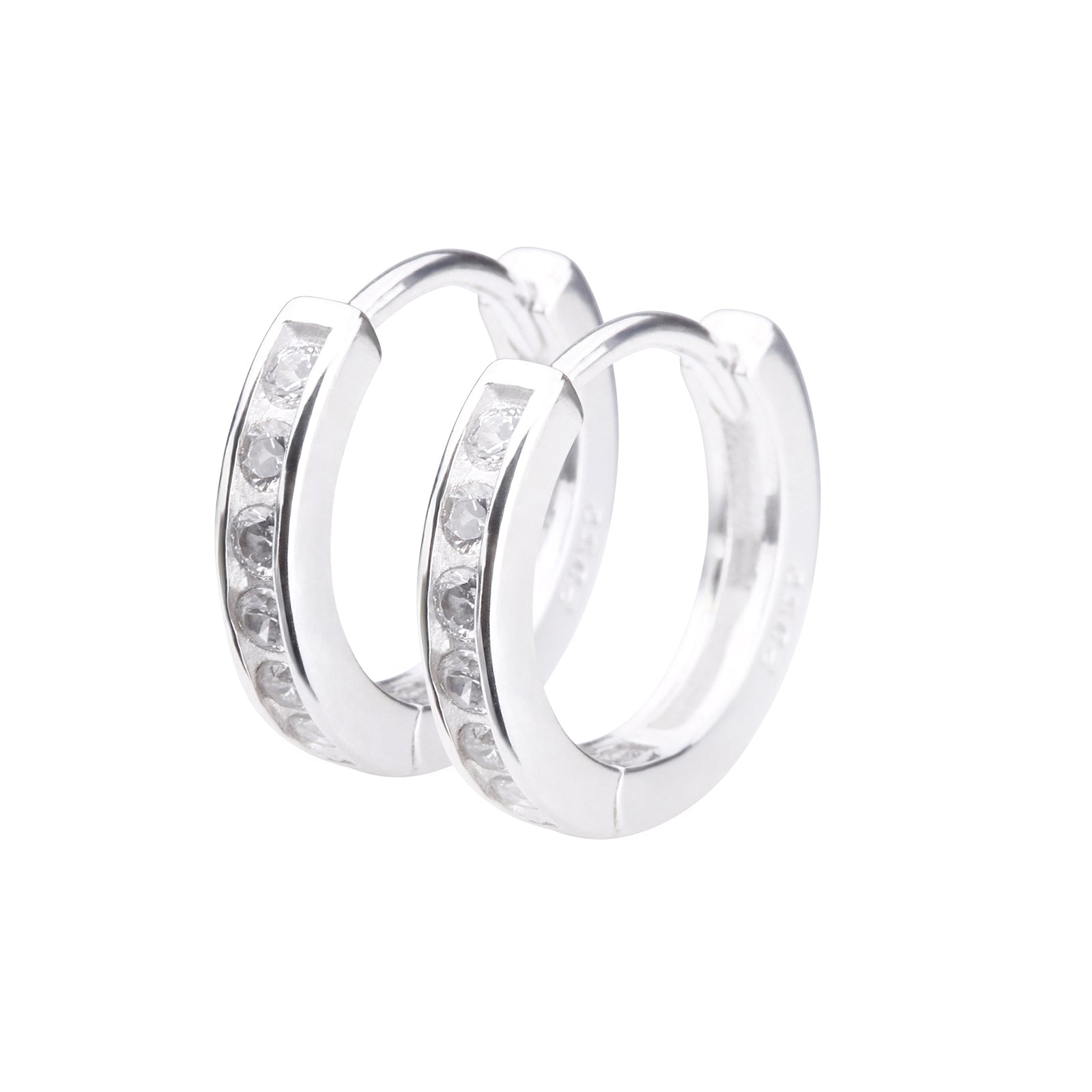 Silver925 クリスタルフープピアス