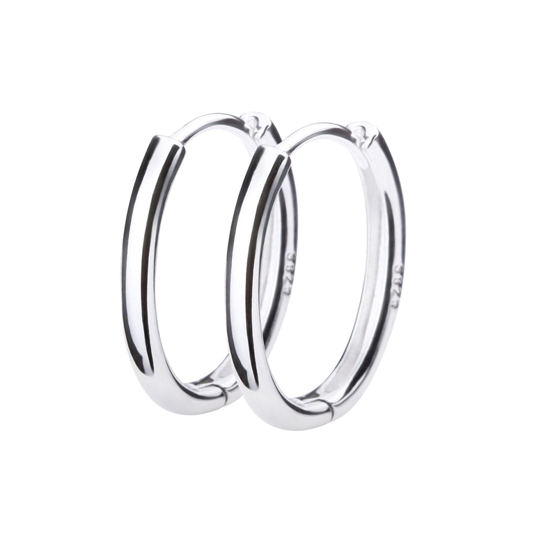 Silver925 オーバルフープピアス