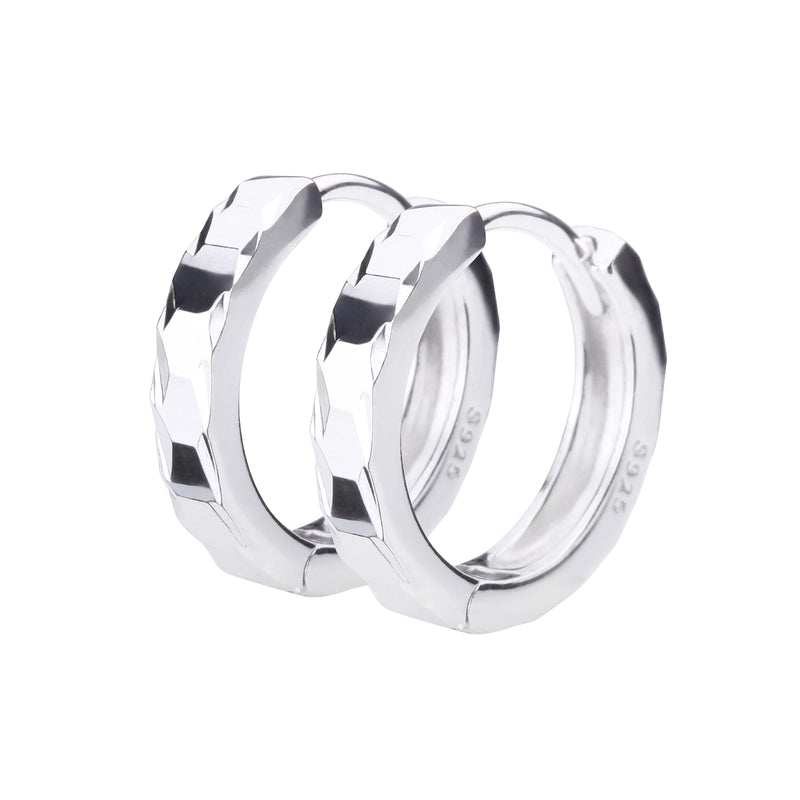 Silver925 テクスチャーフープピアス