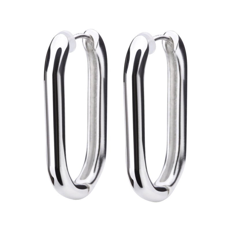 Pt900post オーバルフープピアス