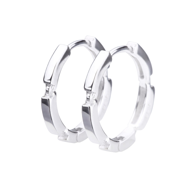 Silver925 カッティングフープピアス