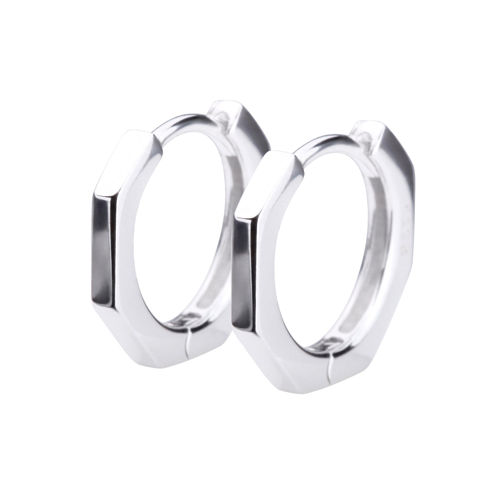 Silver925 ヘキサゴンフープピアス