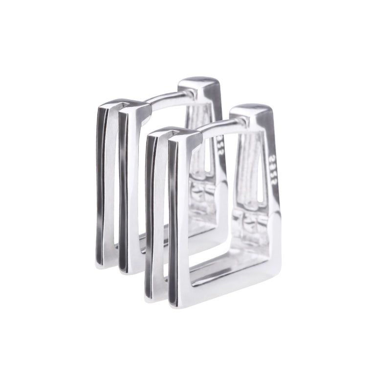 Silver925 スクエアフープピアス