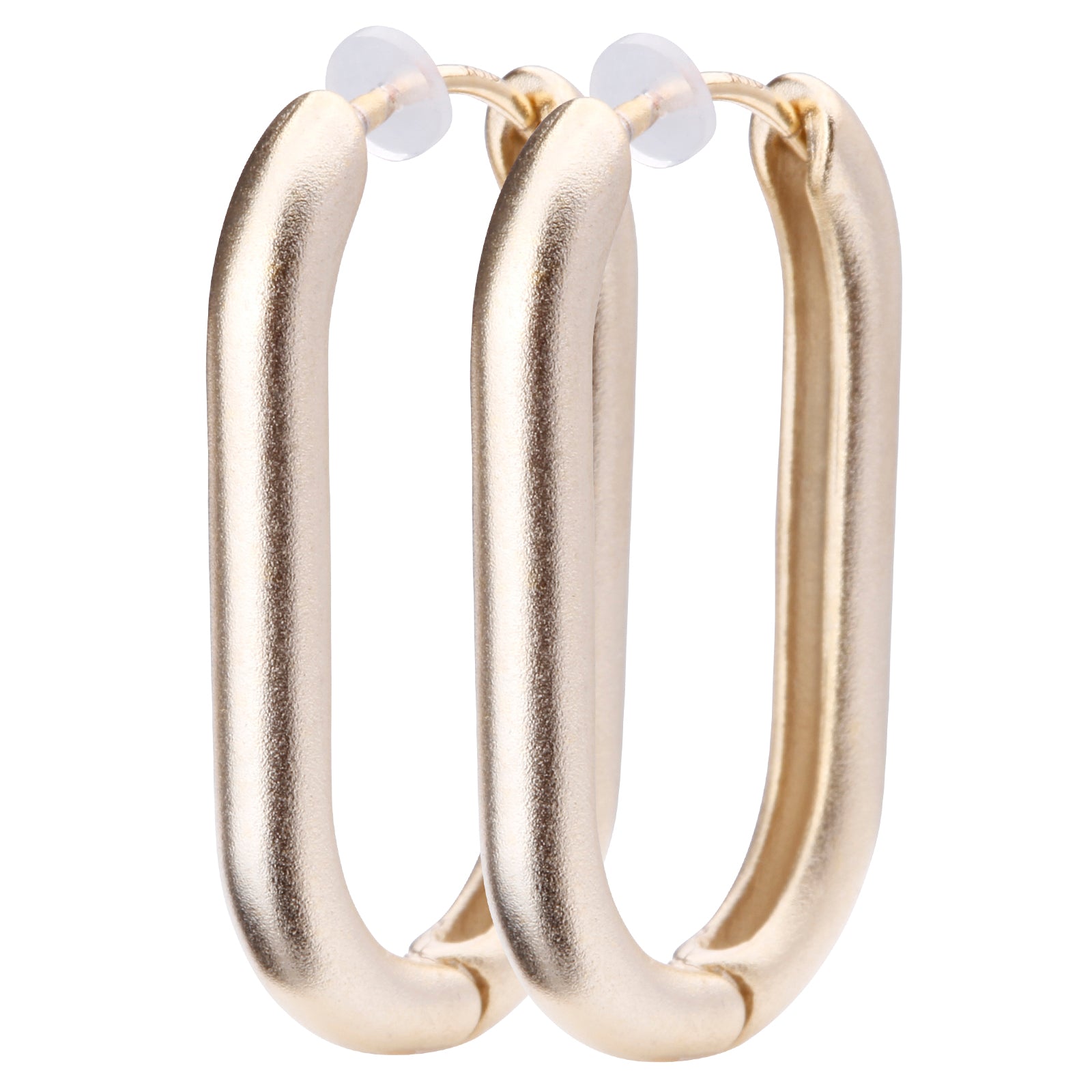 K18post オーバルラウンドフープピアス