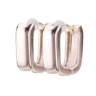 K18post スクエアフープピアス