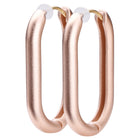 K18post オーバルラウンドフープピアス