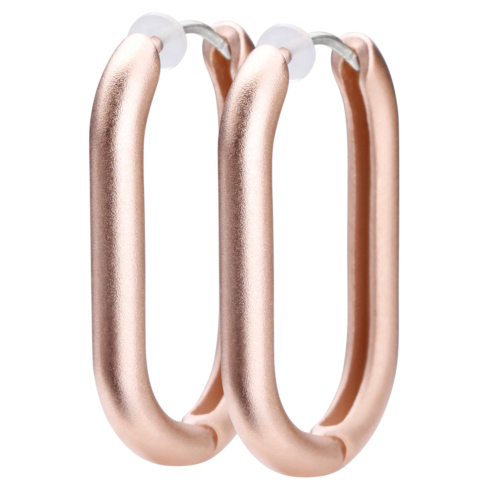 Pt900post オーバルフープピアス