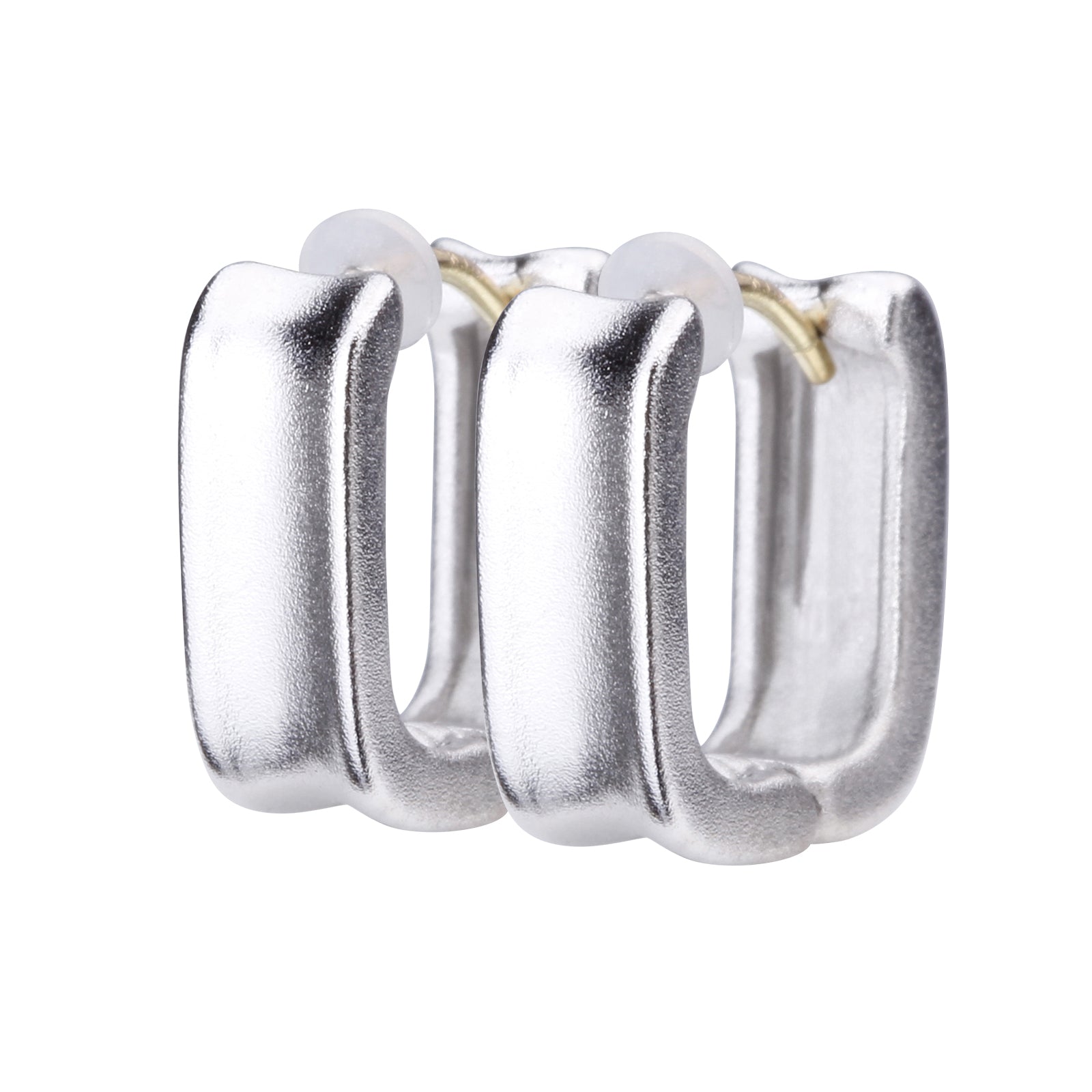 K18post スクエアフープピアス