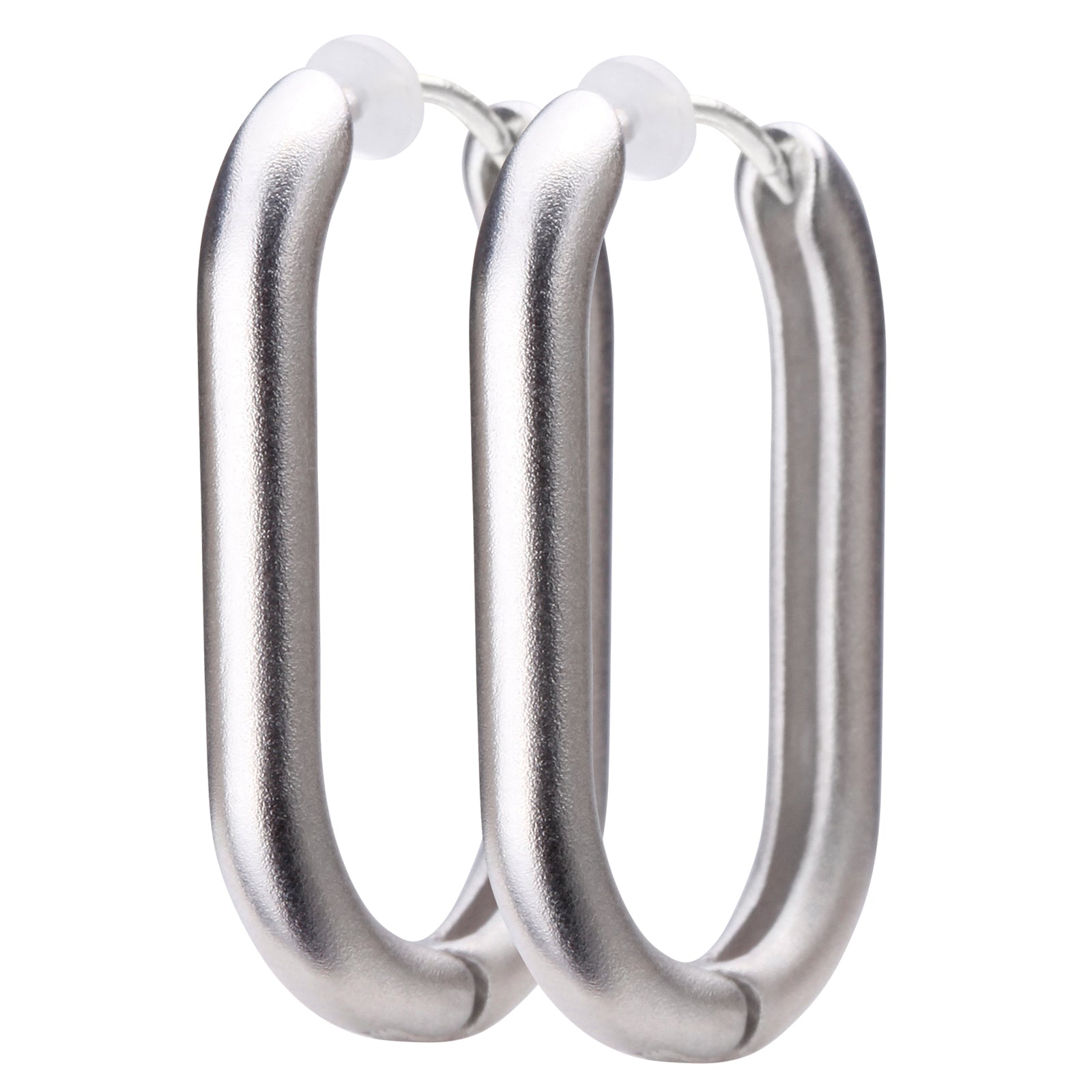 Pt900post オーバルフープピアス