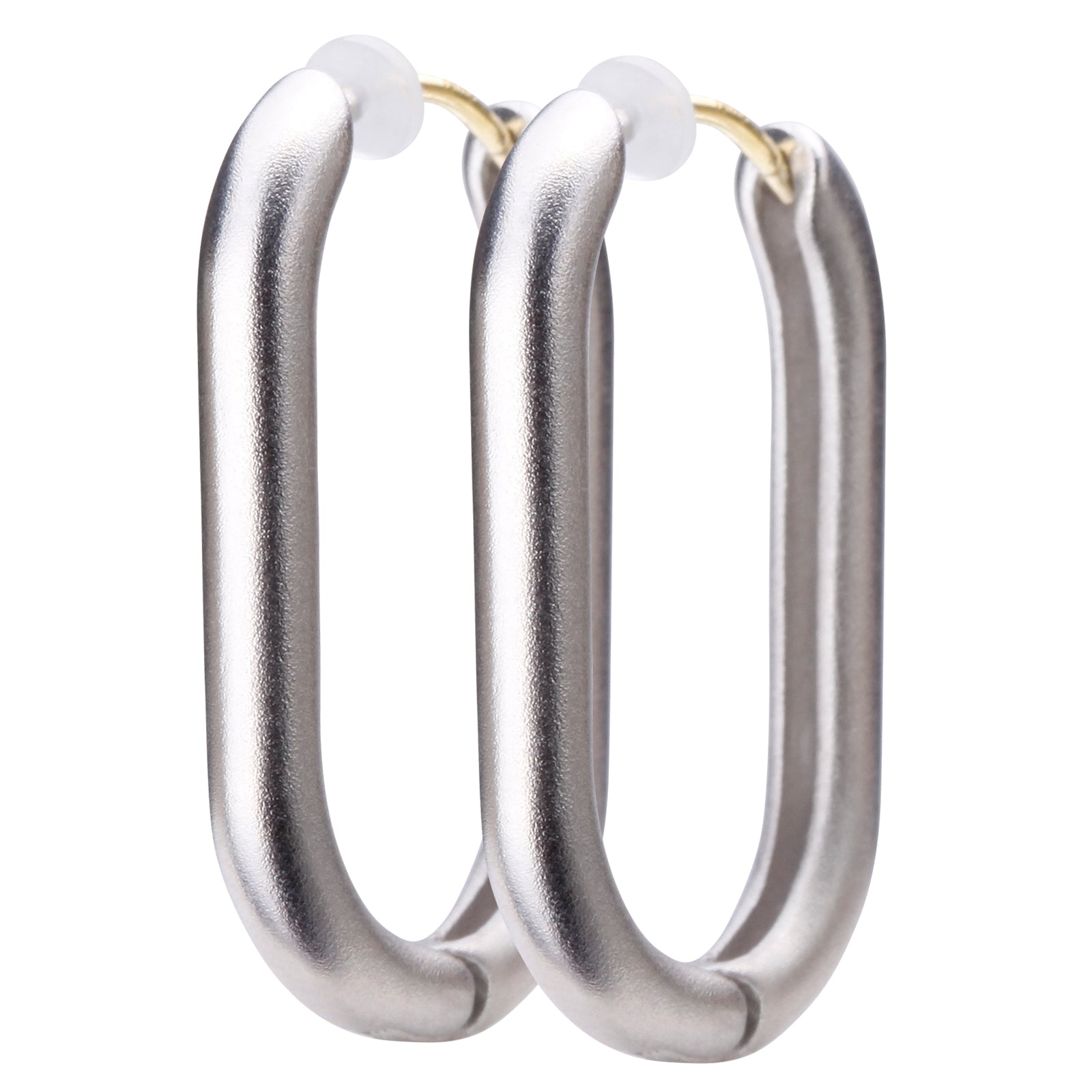 K18post オーバルラウンドフープピアス