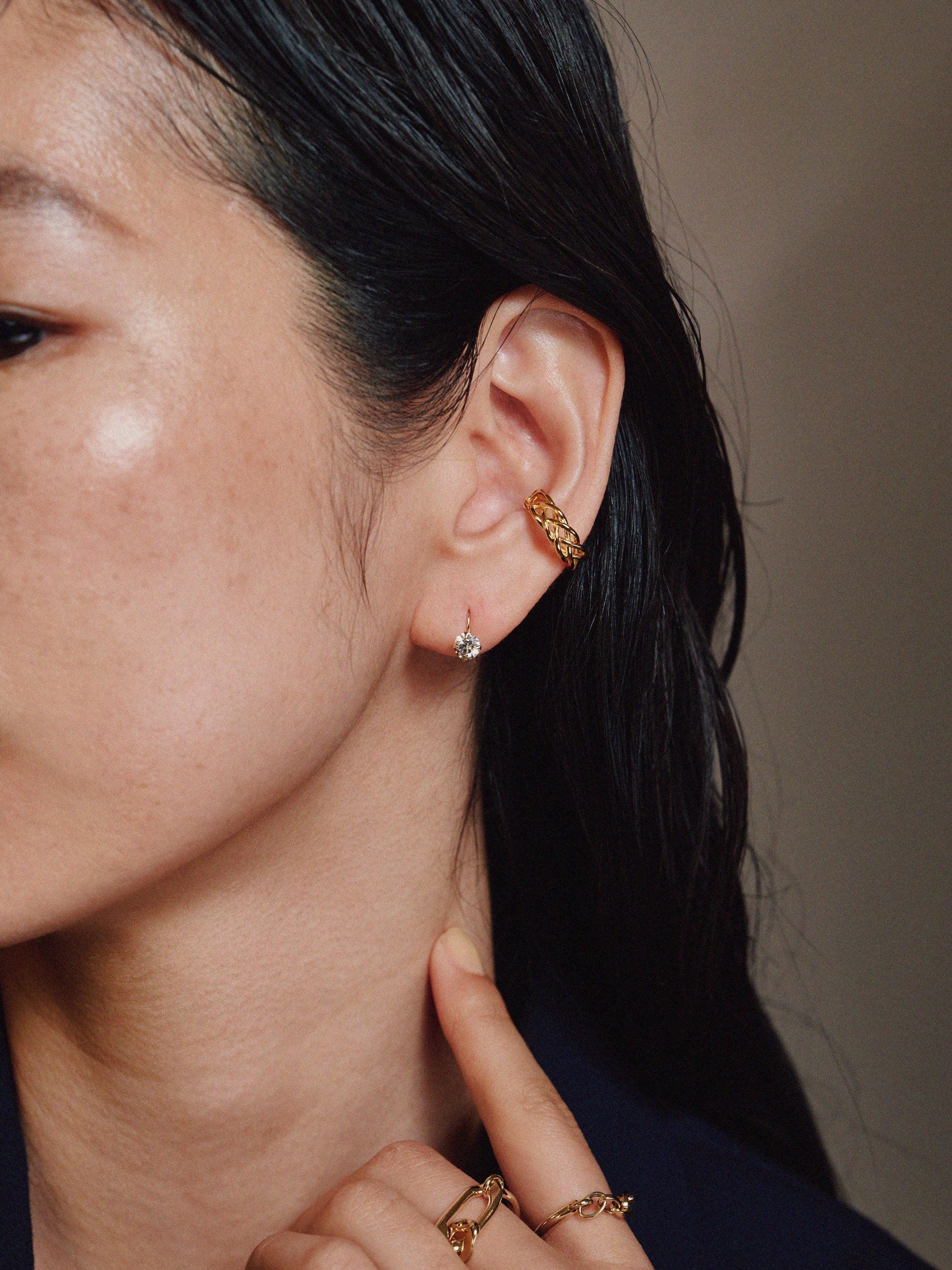 3サイズ×3コーティング キュービックジルコニアフックピアス