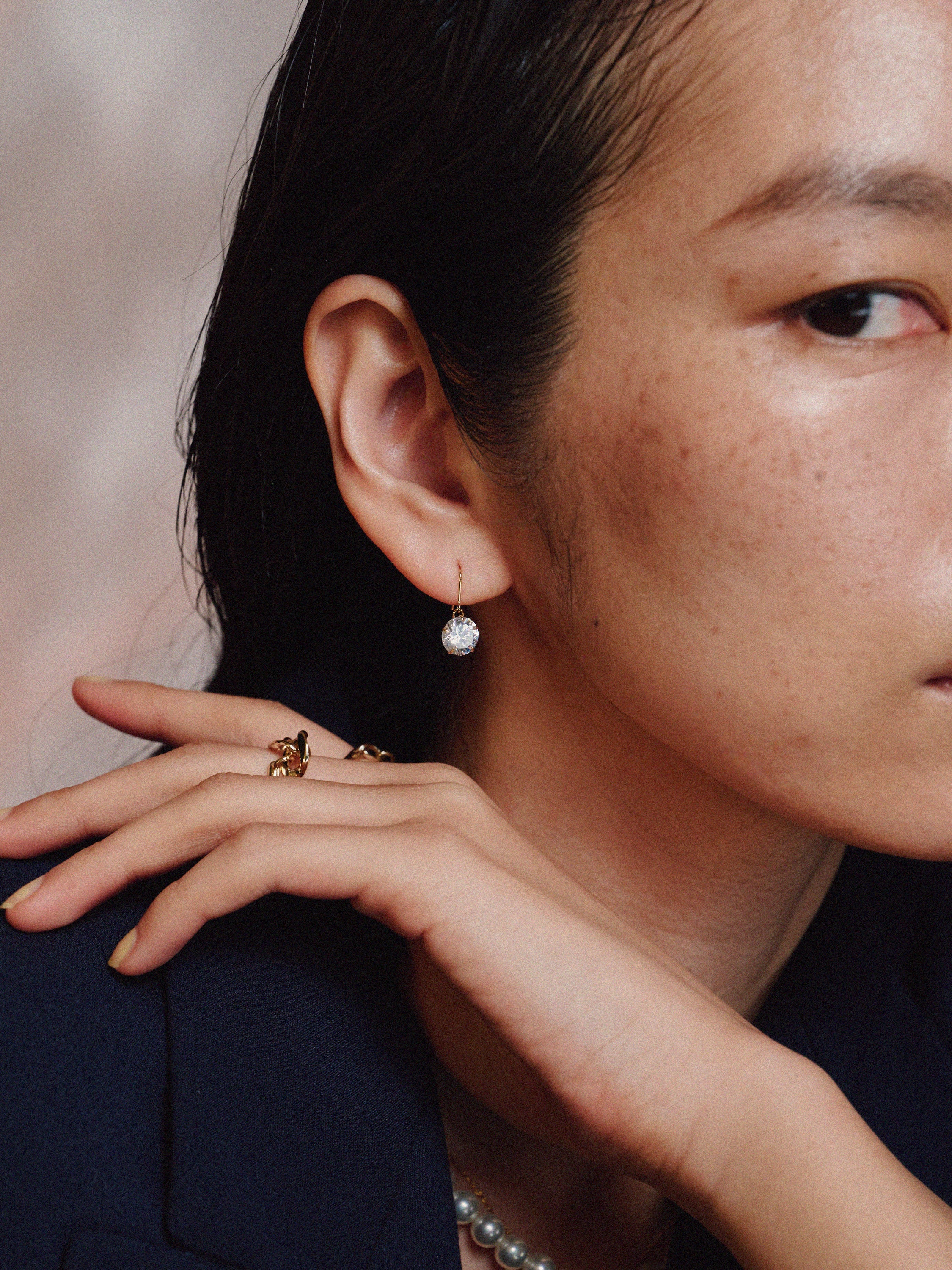 5サイズ×3コーティング キュービックジルコニアフックピアス