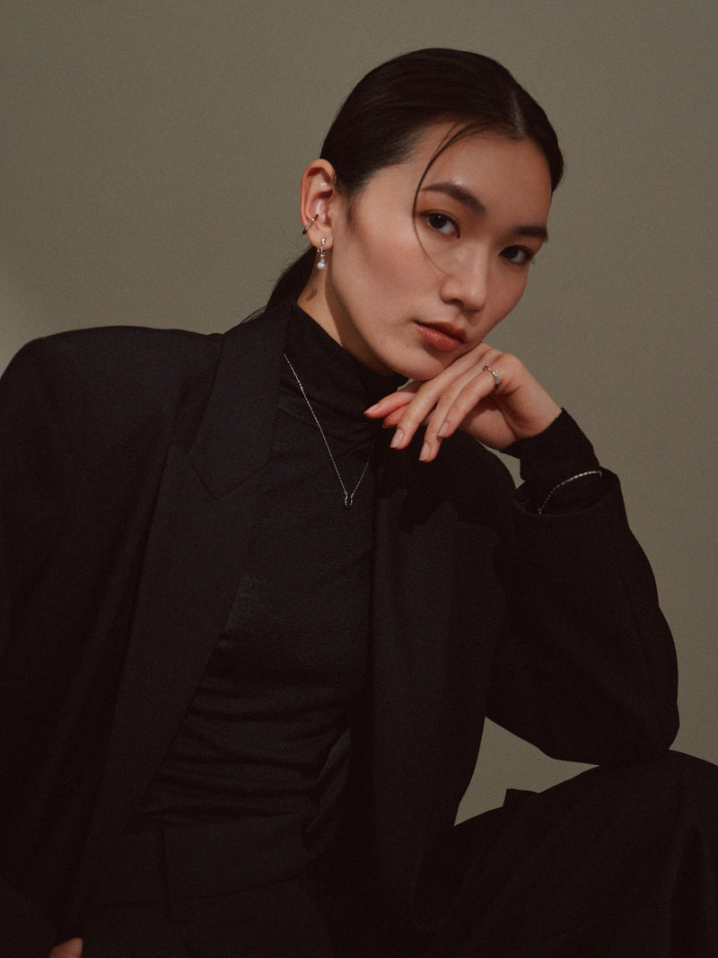 セミサークルパールイヤリング