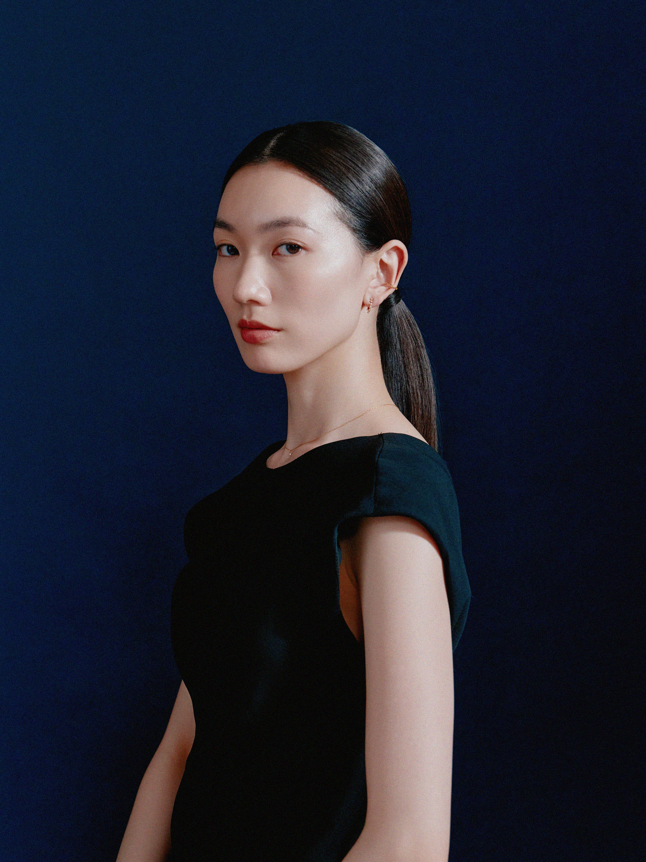 ラインストーンイヤリング