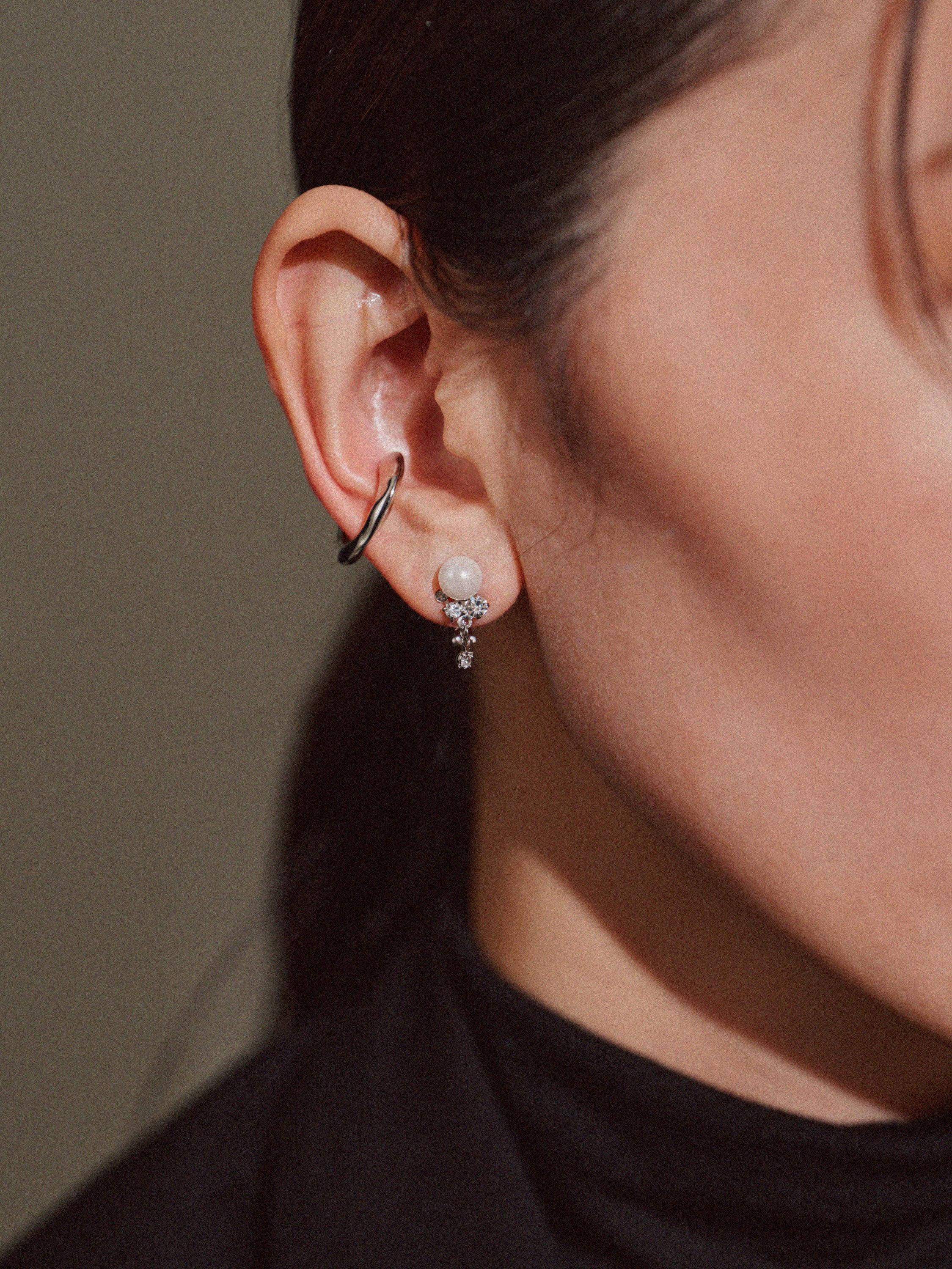 シェルパールビジューイヤリング