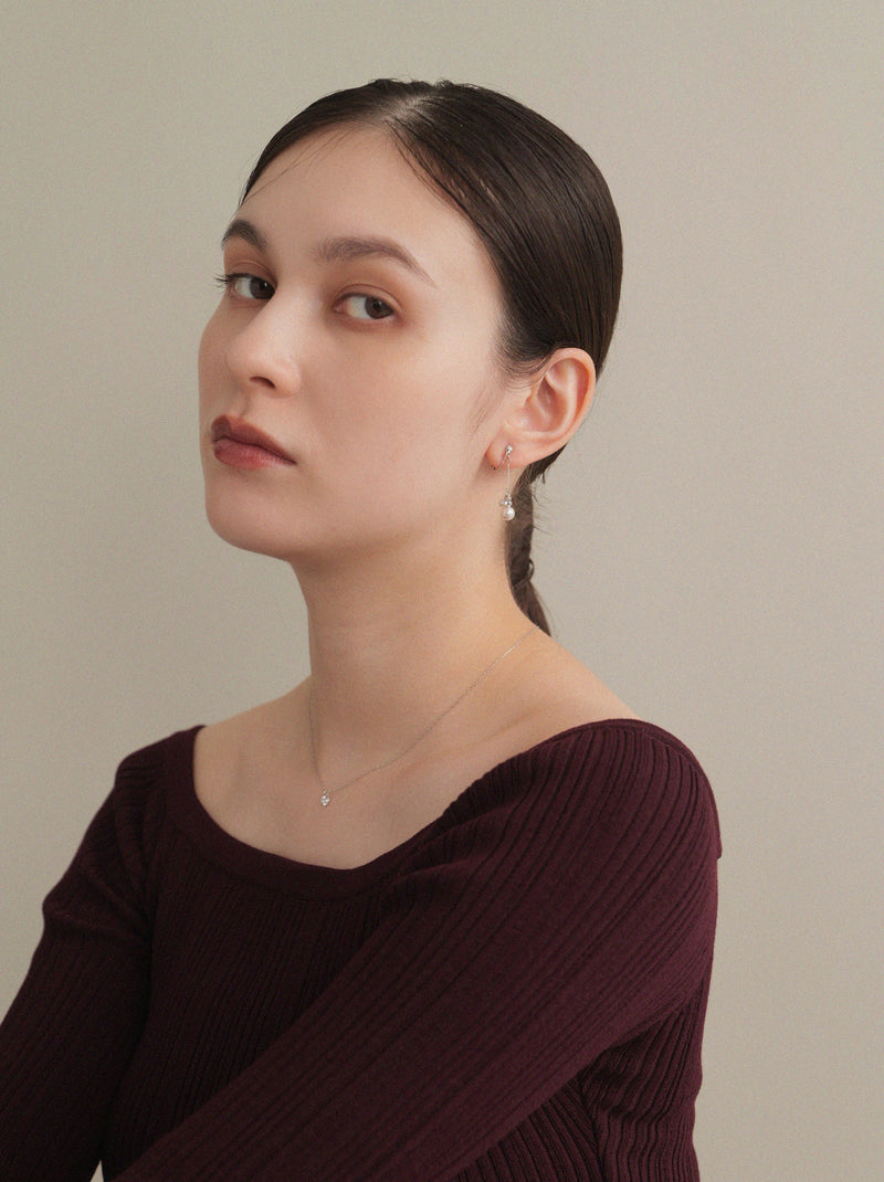 パール＆ビジューロングイヤリング