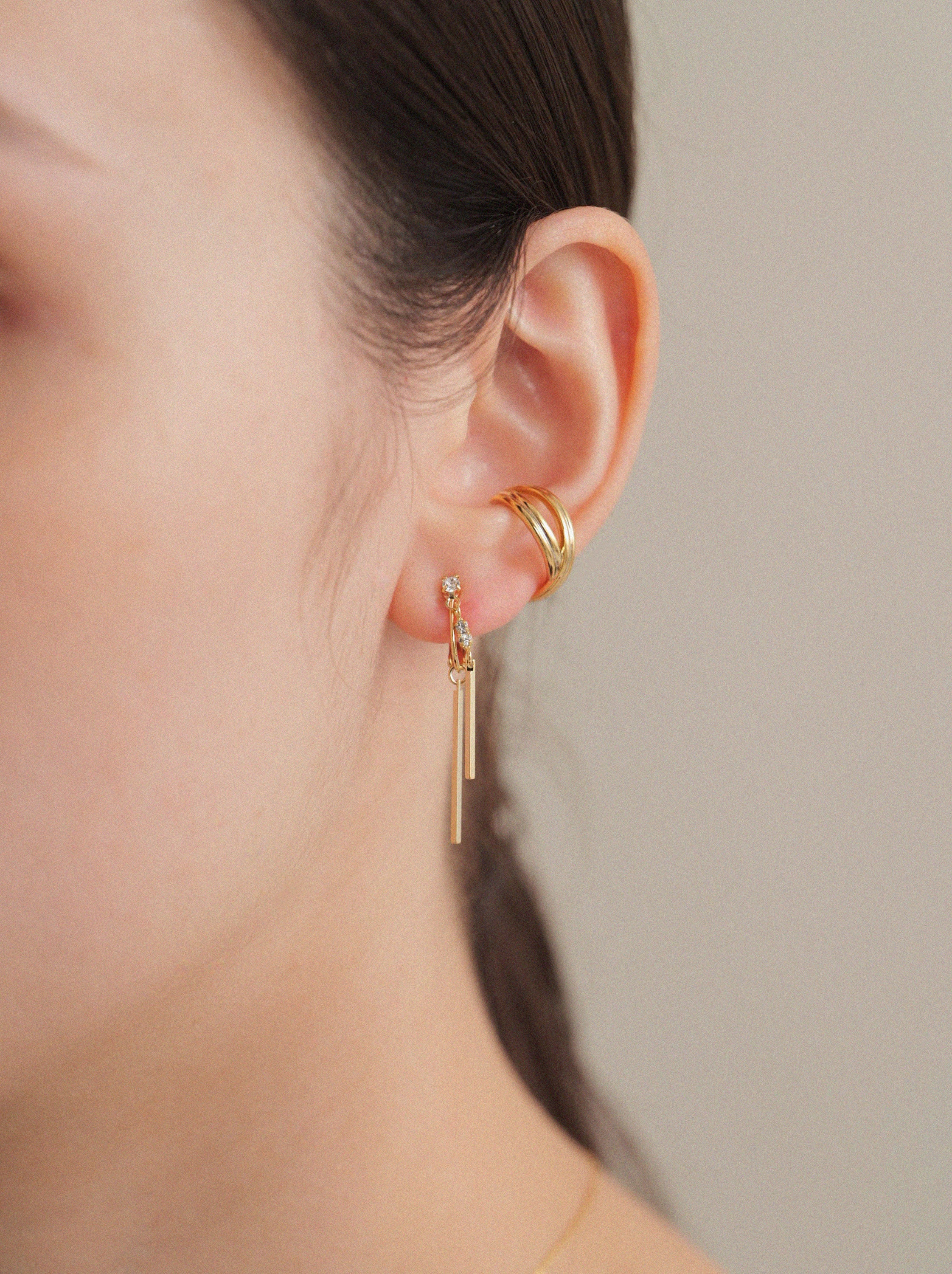 メタルバーイヤリング