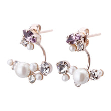 Preciosa Crystal パール＆ビジューバックキャッチピアス