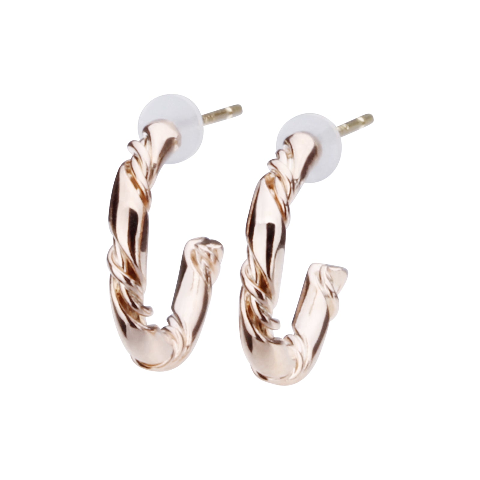 K18post テクスチャーフープピアス