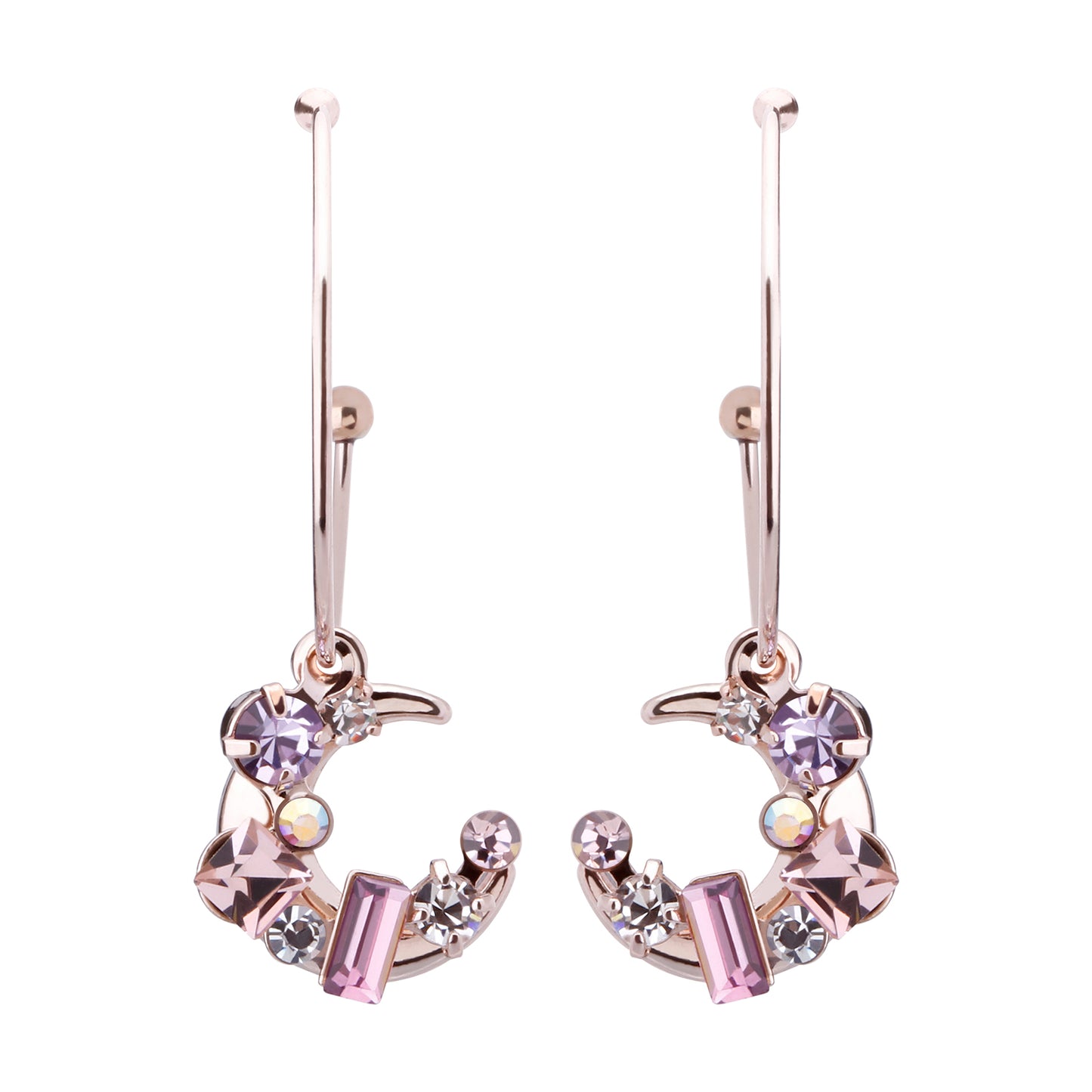 Preciosa Crystal クレセントフープピアス