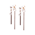 K18post 2wayメタリックバー＆ビジューピアス