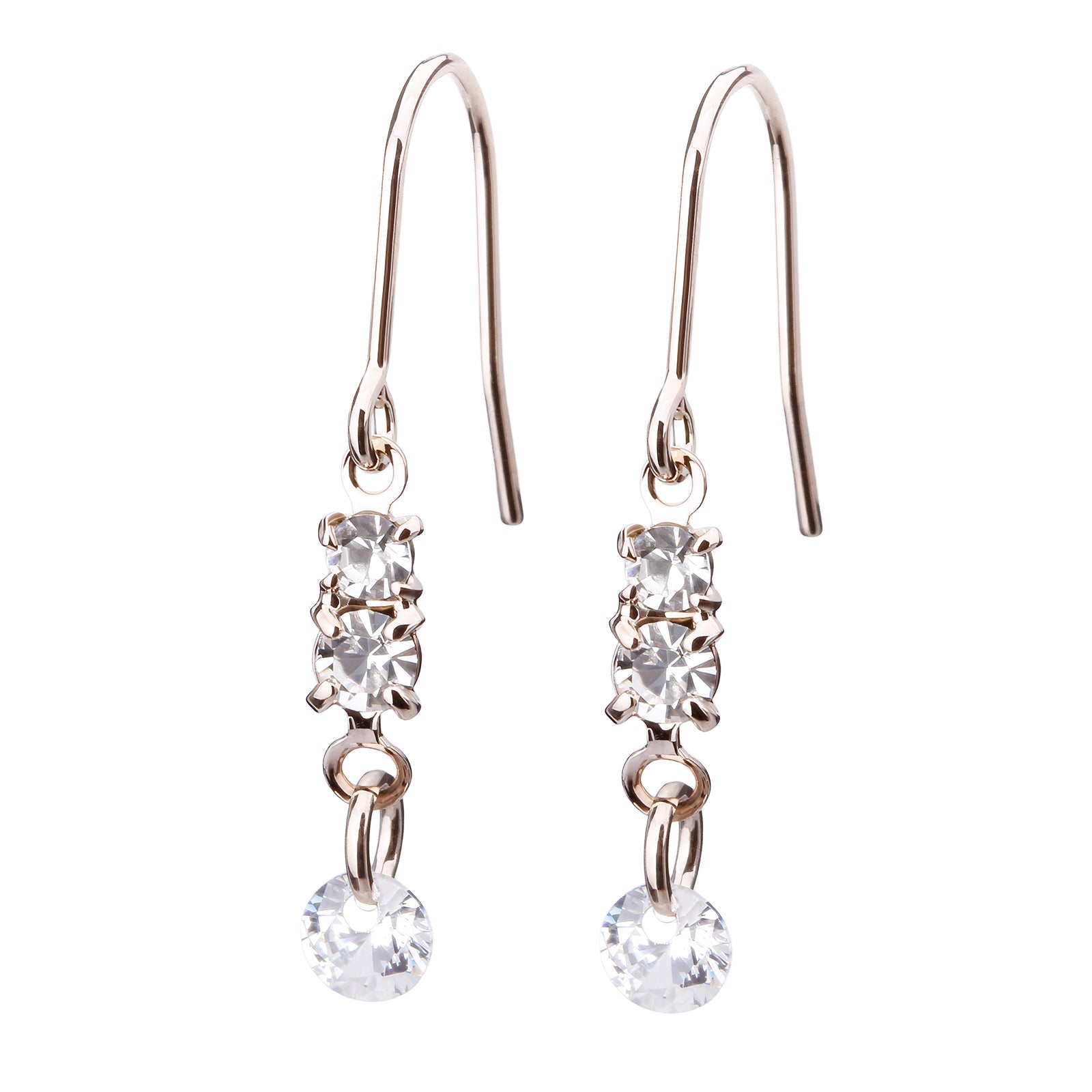 クリスタルフックピアス