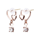 K18post オープンハート＆ビジューピアス