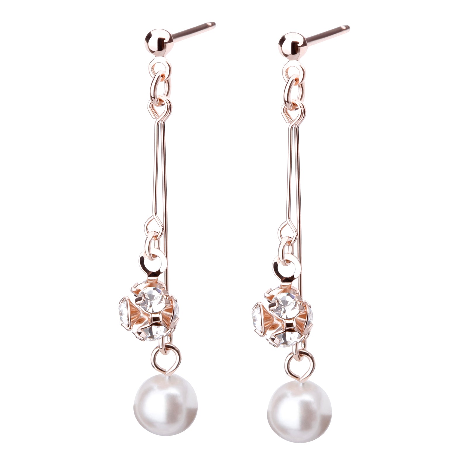パール＆パヴェボールピアス