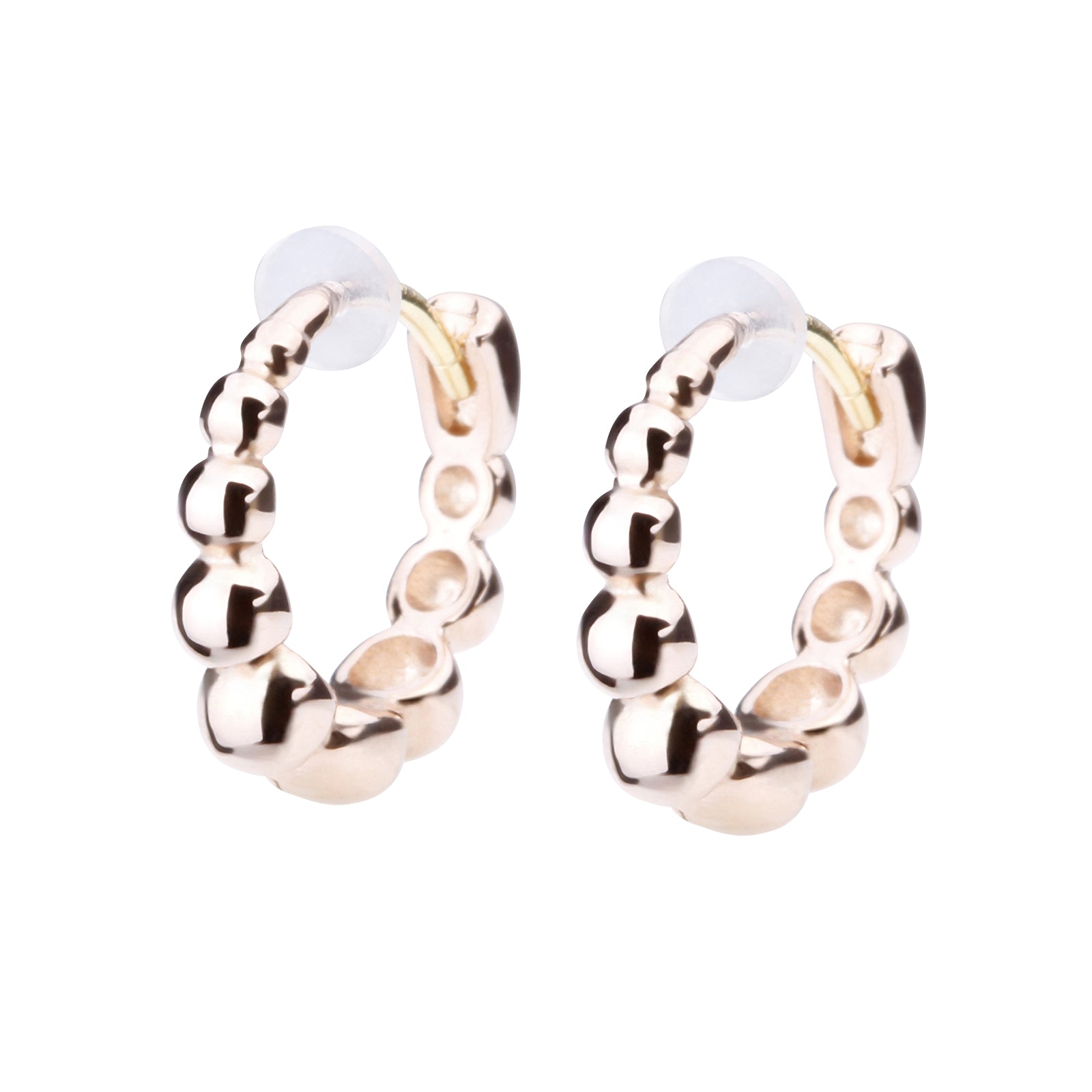 K18post ラウンドボールフープピアス