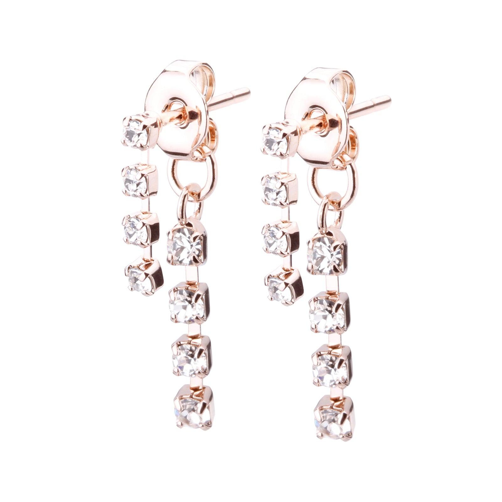 ラインストーンバックキャッチピアス