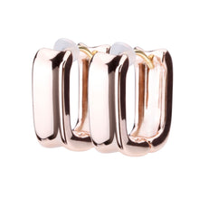 K18post スクエアフープピアス