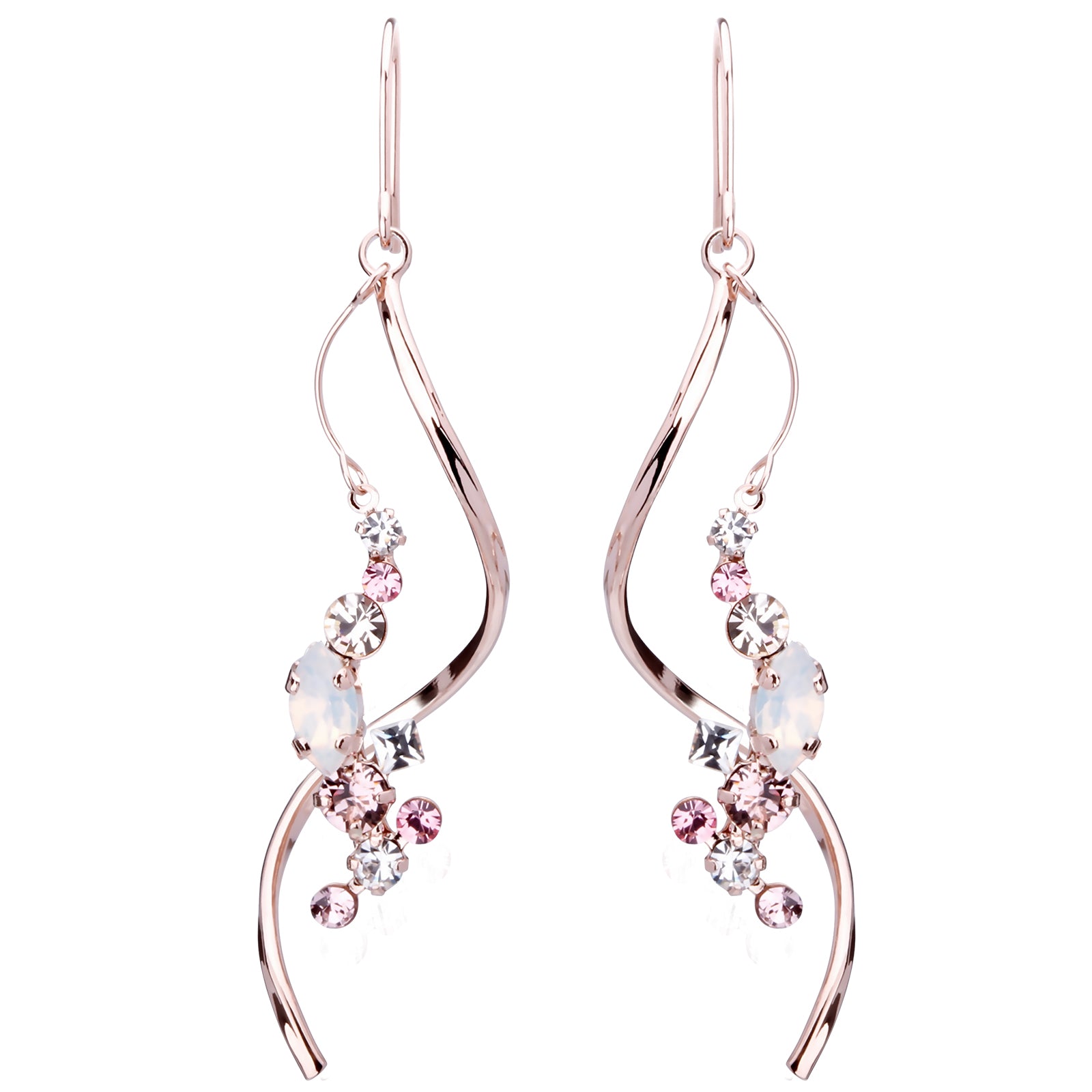 Preciosa Crystals アシンメトリーフックピアス