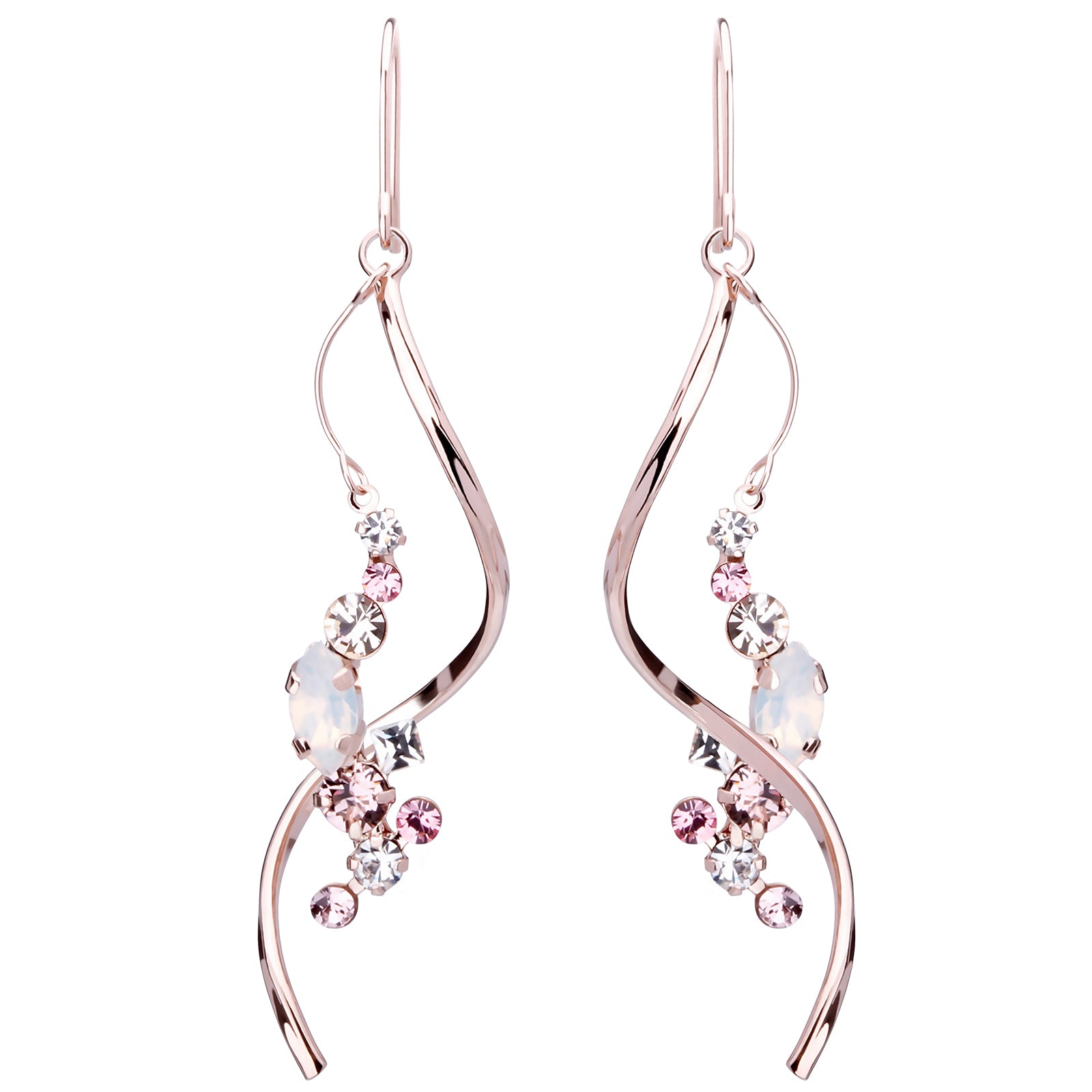 Preciosa Crystals アシンメトリーフックピアス