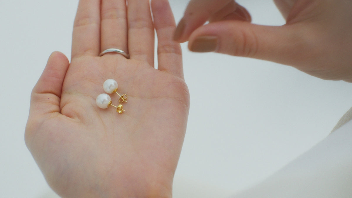 K18post 貝パールピアス 8サイズ | LOKUMI