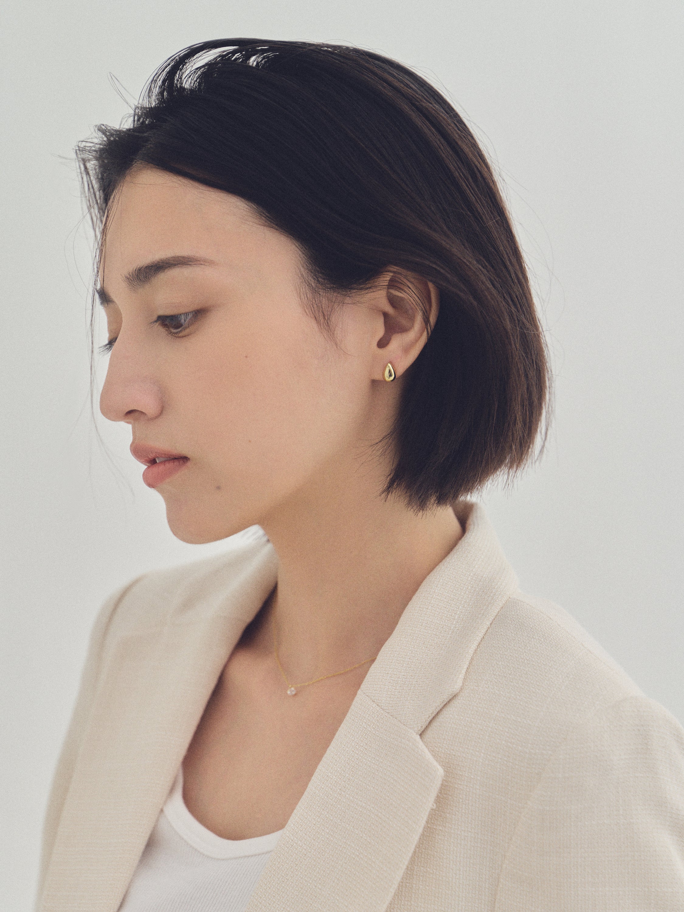 Pt900post クラフトドロップピアス