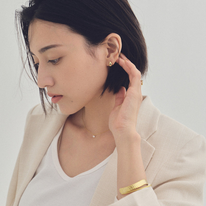 Pt900post クラフトドロップピアス