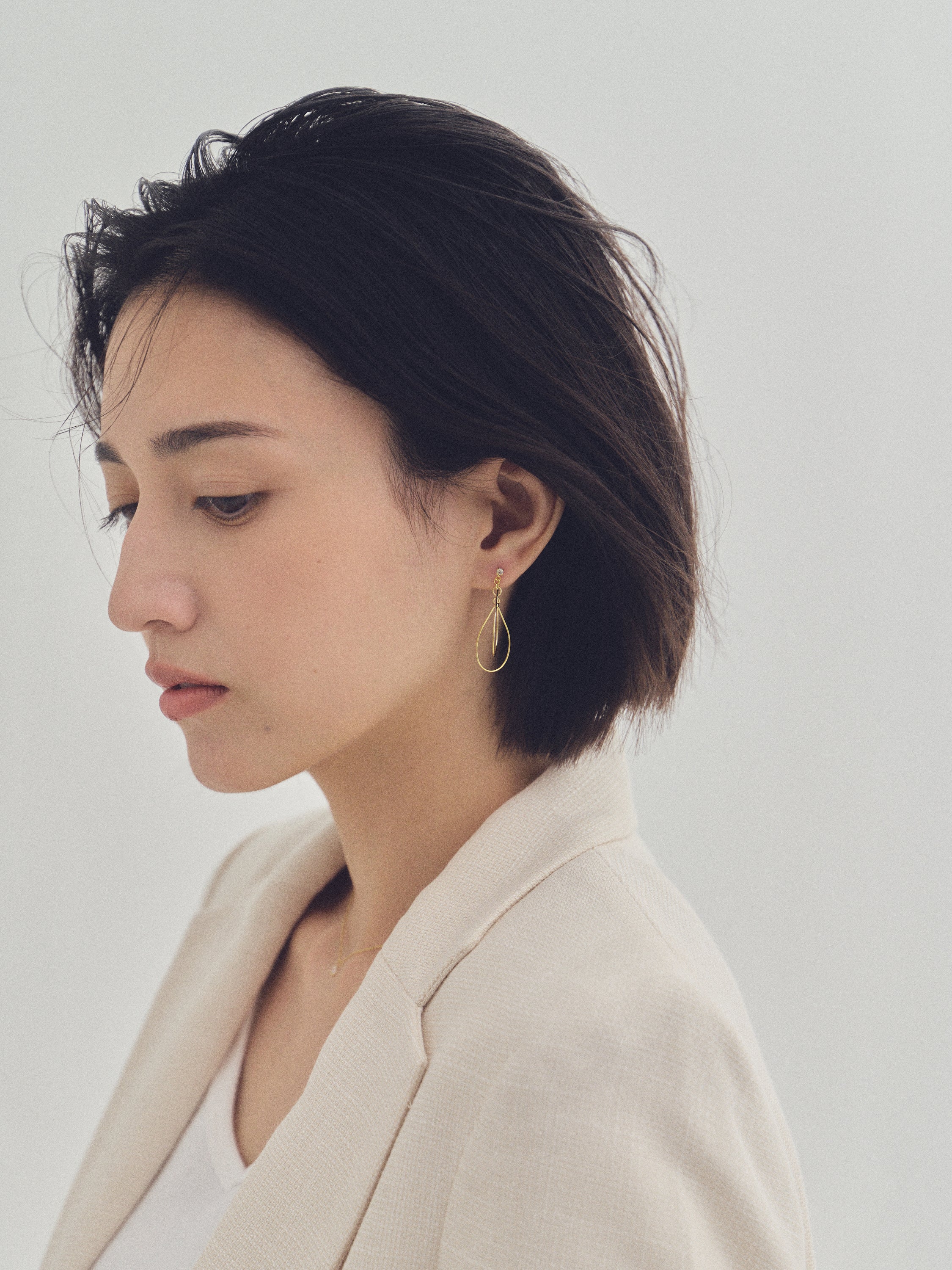 Pt900post ドロップフレームピアス