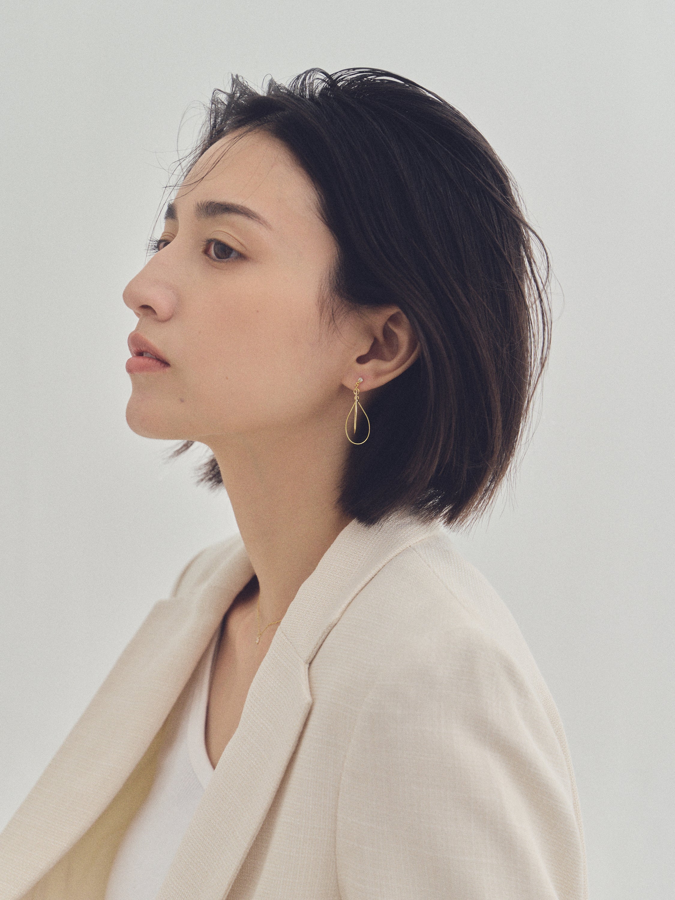 Pt900post ドロップフレームピアス