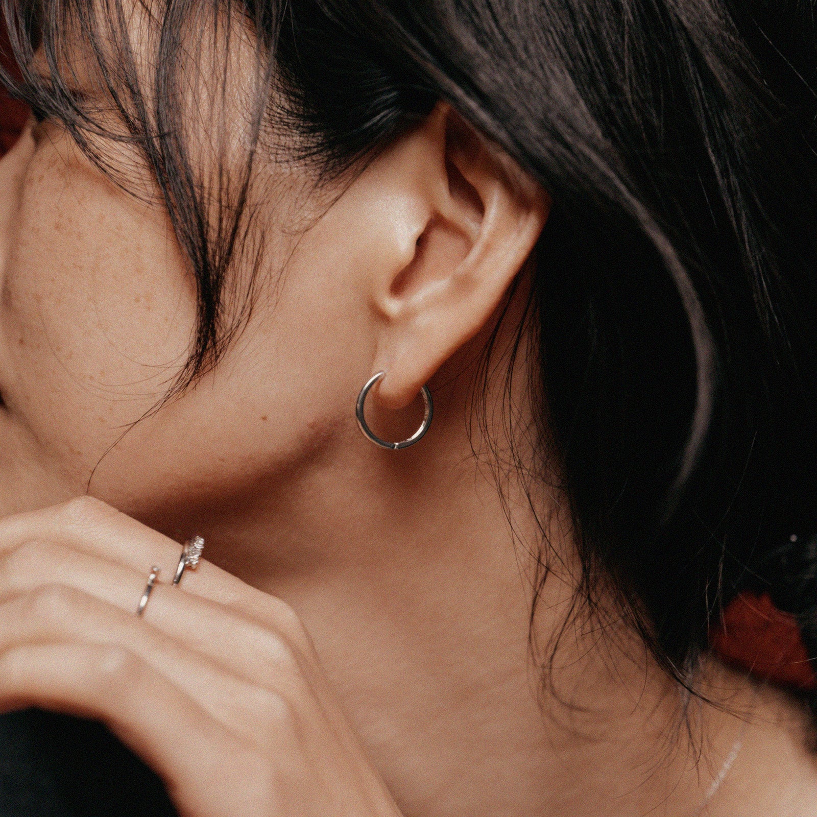 Pt900post プレーンフープピアス